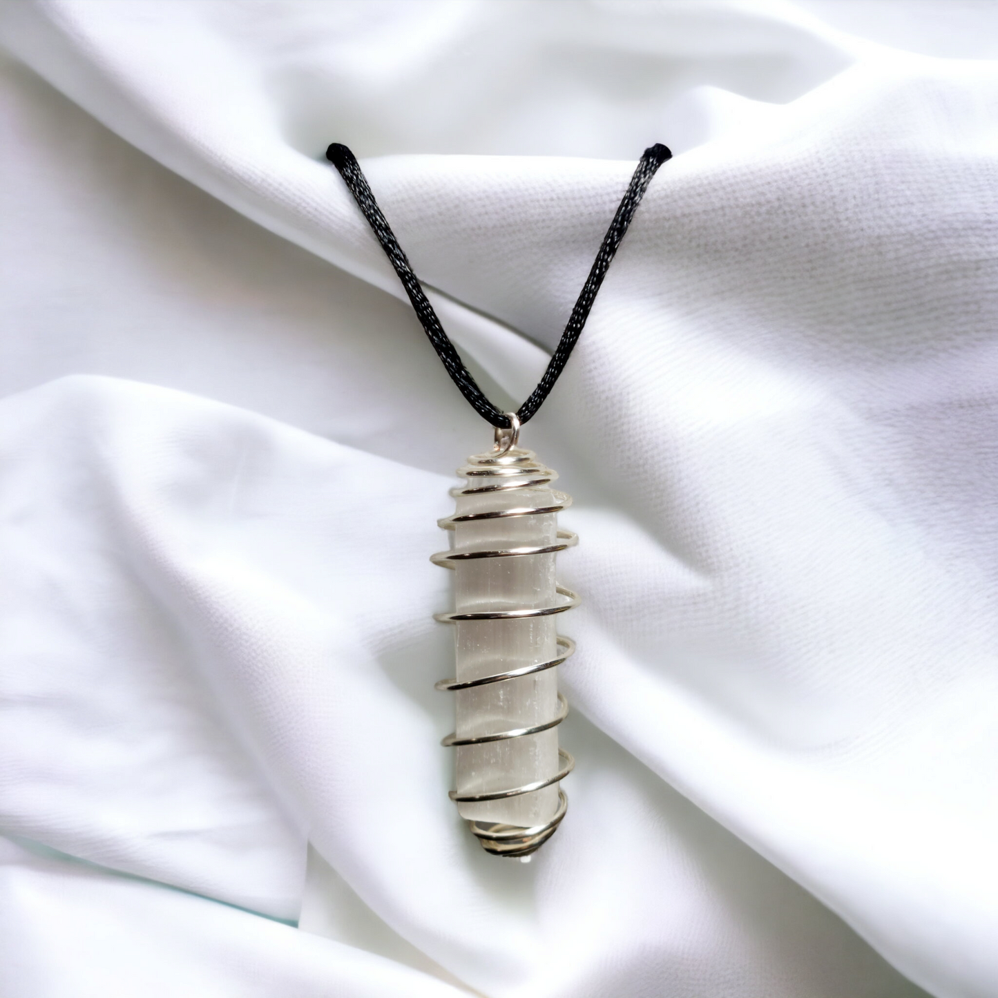 Selenite Wire Cage Pendant