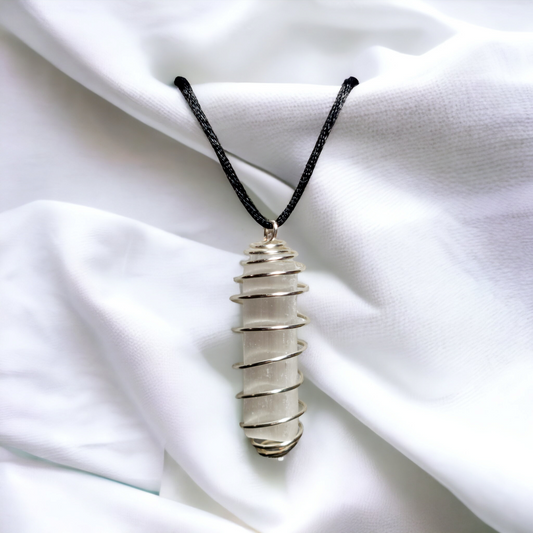 Selenite Wire Cage Pendant