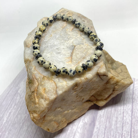 Dalmatian Jasper Crystal Bracelet